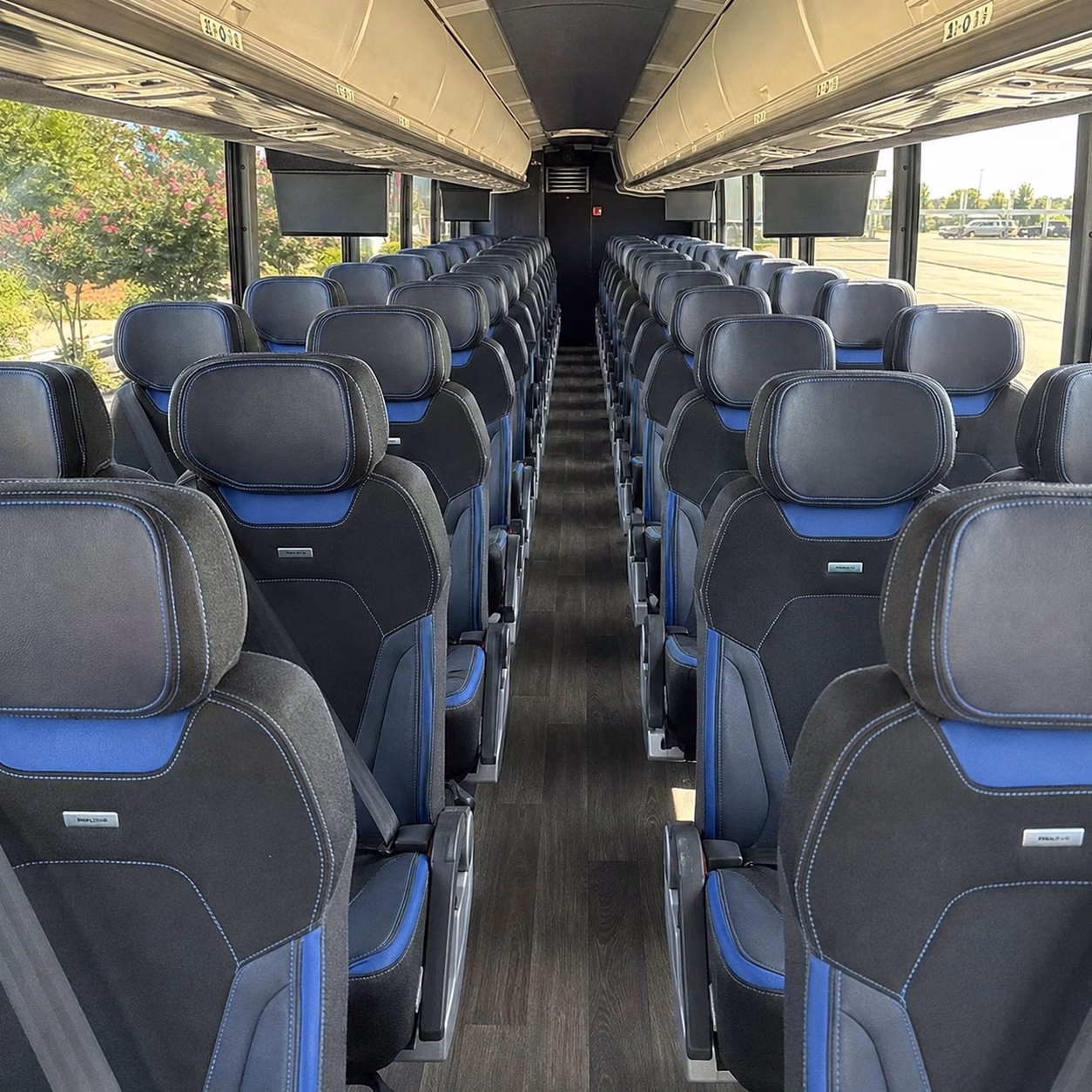 56 passenger charter bus inside