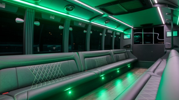 party bus rental interior thornton